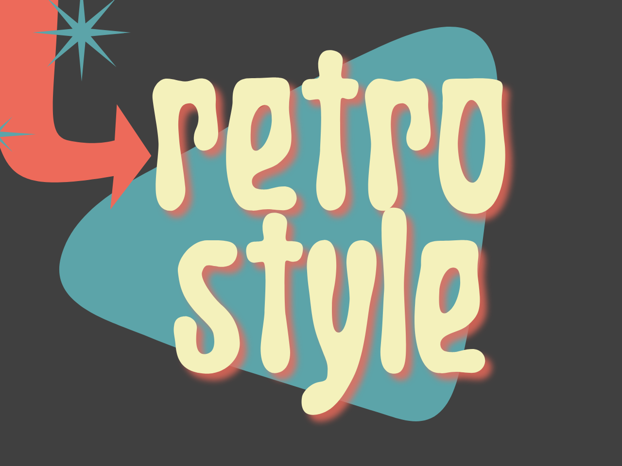 Retro style text and shape bubble.