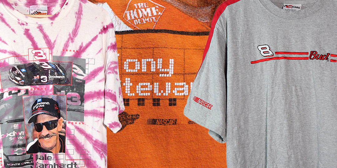Three Vintage Nascar shirts stacked on top of each other.