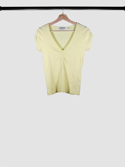 Juicy Couture scrunchie sweetheart top in yellow.